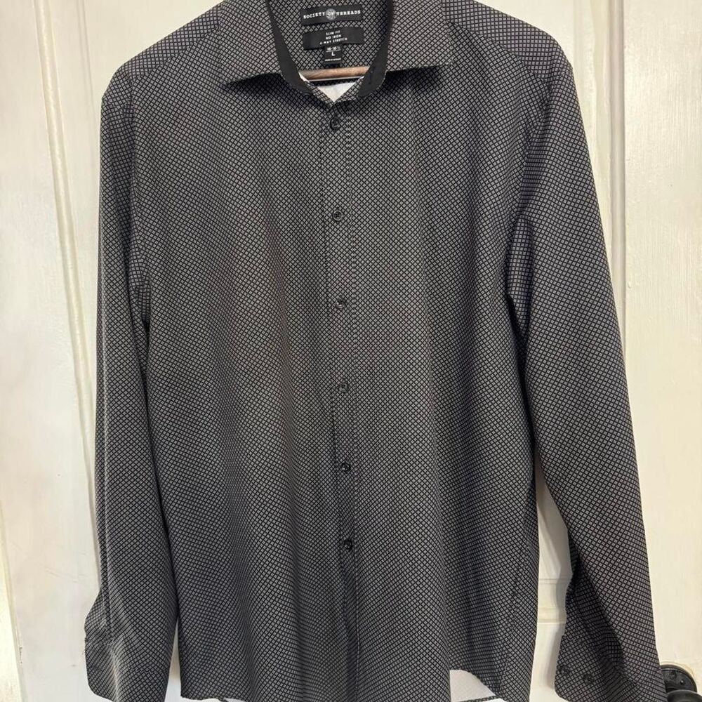 Unbranded Men's Grey and Black Shirt